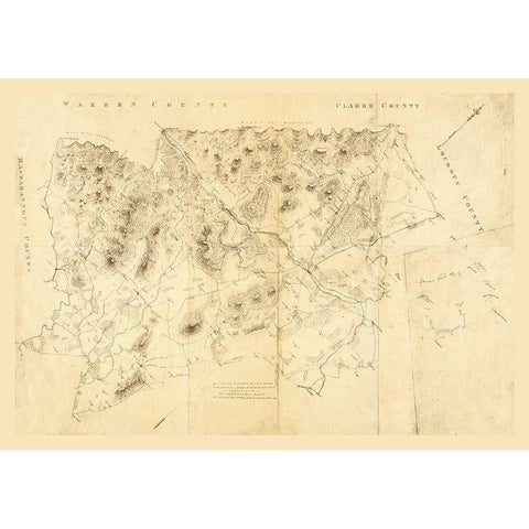 Fauquier County Virginia - Gilmer 1860 Black Modern Wood Framed Art Print with Double Matting by Gilmer