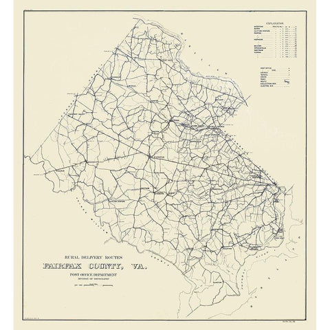 Fairfax County Virginia - 1912 White Modern Wood Framed Art Print by Unknown