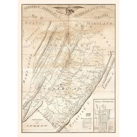 Frederick Berkeley Jefferson County Virginia - Tarte 1809 Gold Ornate Wood Framed Art Print with Double Matting by Tarte