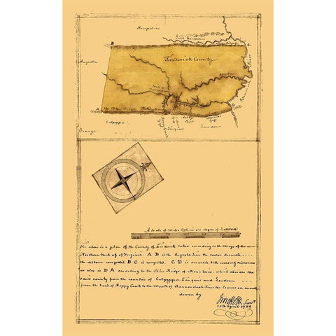 Frederick County Virginia - Roffers 1796 White Modern Wood Framed Art Print by Roffers