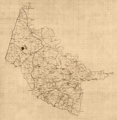 Hanover County Virginia - 1860 x 23 x 23.57 White Modern Wood Framed Art Print with Double Matting by Unknown