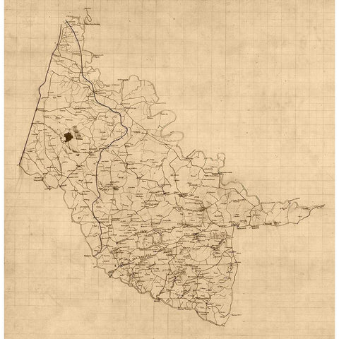 Hanover County Virginia - 1860 x 23 x 23.57 White Modern Wood Framed Art Print by Unknown