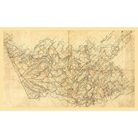 Hanover County Virginia - Strong 1860 Black Modern Wood Framed Art Print with Double Matting by Strong