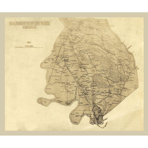 Henrico County Virginia - 1862 Black Modern Wood Framed Art Print by Unknown