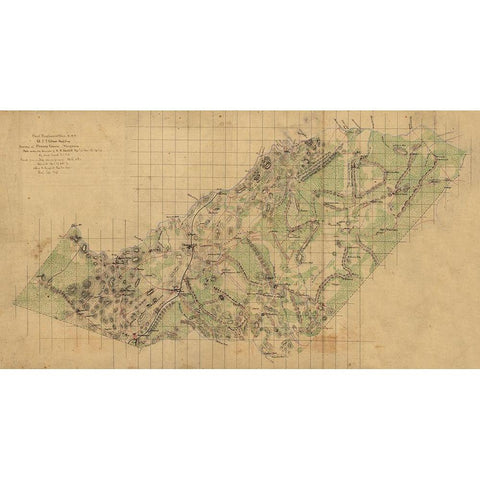 Orange County Virginia - Gilmer 1863 Gold Ornate Wood Framed Art Print with Double Matting by Gilmer