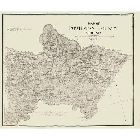 Powhatan County Virginia - Campbell 1864 Black Modern Wood Framed Art Print by Cambell