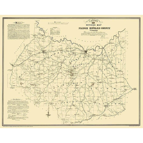 Prince Edward County Virginia - Jacob 1879 Black Modern Wood Framed Art Print with Double Matting by Jacob