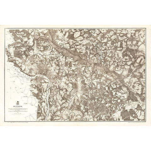 Richmond Virginia - Humphreys 1867 White Modern Wood Framed Art Print by Humphreys