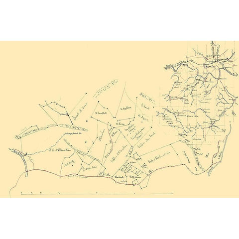 Roanoke Virginia - 1880 White Modern Wood Framed Art Print by Unknown