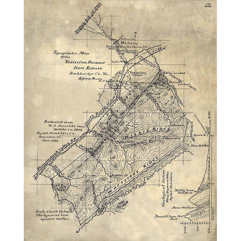 Rockbridge County Virginia - Hotchkiss 1882 Black Modern Wood Framed Art Print by Hotchkiss