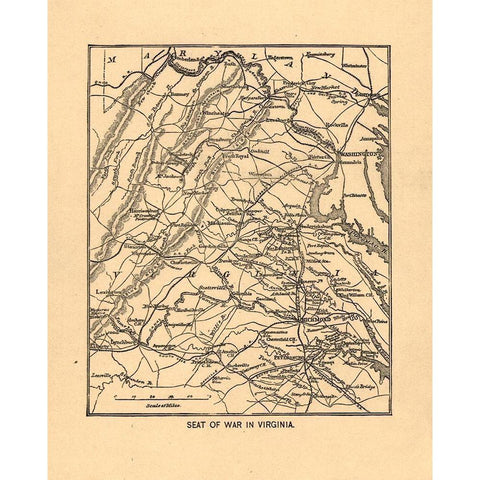 Seat of War Virginia 1865 Gold Ornate Wood Framed Art Print with Double Matting by Unknown