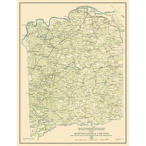 Spotsylvania Virginia - Campbell 1863 White Modern Wood Framed Art Print by Campbell