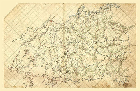 Spotsylvania County Virginia - 1860 White Modern Wood Framed Art Print with Double Matting by Unknown