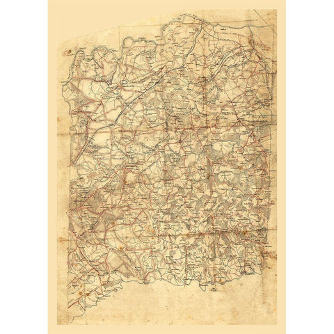 Spotsylvania County Virginia - 1860 White Modern Wood Framed Art Print by Unknown