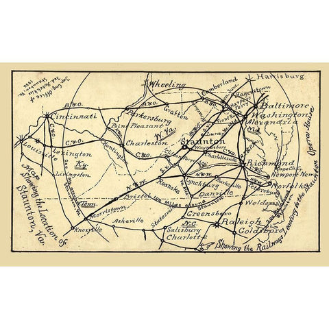Virginia - Hotchkiss 1886 Black Modern Wood Framed Art Print with Double Matting by Hotchkiss
