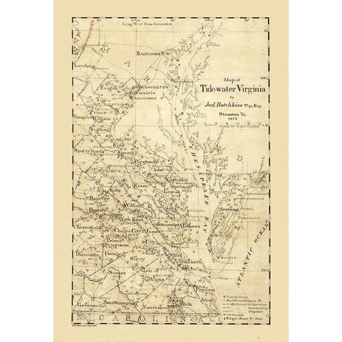 Virginia Tidewaters - Hotchkiss 1873 Black Modern Wood Framed Art Print with Double Matting by Hotchkiss