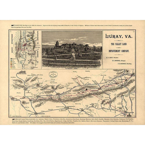 Valley of Virginia - 1890 White Modern Wood Framed Art Print by Unknown