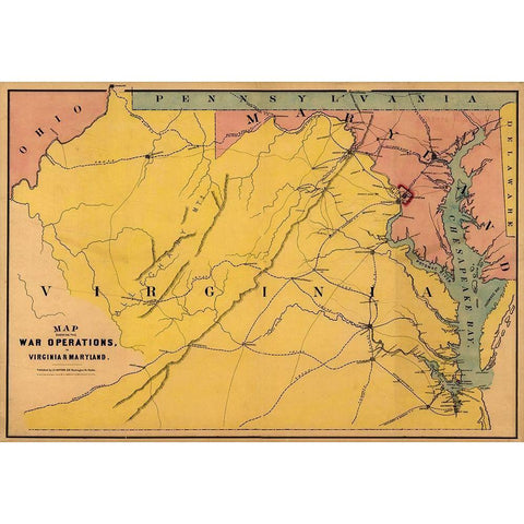 Virginia Maryland - Bufford 1861 White Modern Wood Framed Art Print by Bufford
