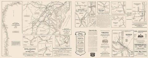 Virginia - 1912 White Modern Wood Framed Art Print with Double Matting by Unknown