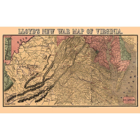 Virginia - Lloyd 1862 Gold Ornate Wood Framed Art Print with Double Matting by Lloyd