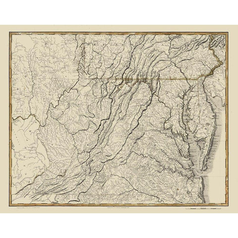 Virginia - Flowman 1814 White Modern Wood Framed Art Print by Flowman