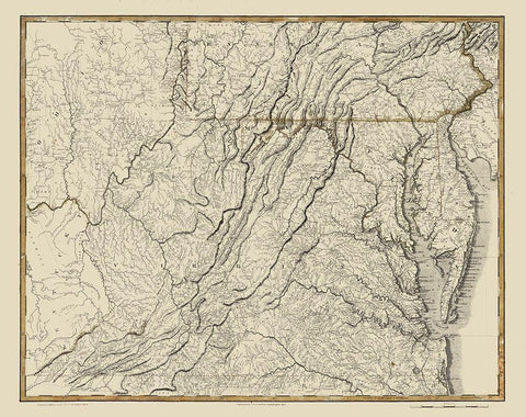 Virginia - Flowman 1814 Black Ornate Wood Framed Art Print with Double Matting by Flowman