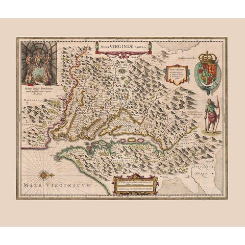 Virginia - 1644 White Modern Wood Framed Art Print by Unknown