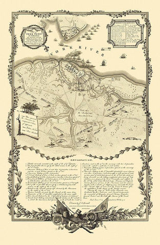 Yorktown Virginia - Tanner 1825 White Modern Wood Framed Art Print with Double Matting by Tanner