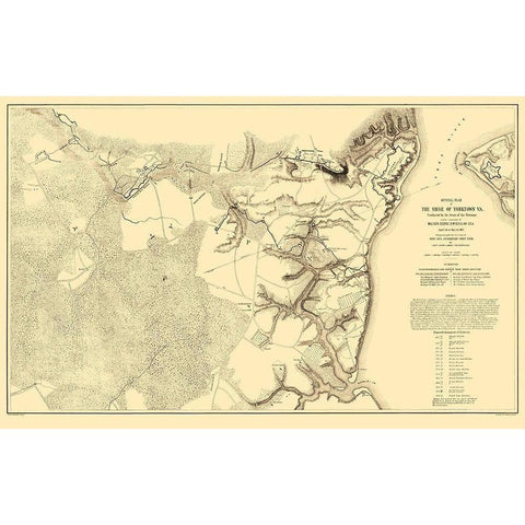 Yorktown Siege Virginia - Labbot 1862 Gold Ornate Wood Framed Art Print with Double Matting by Labbot