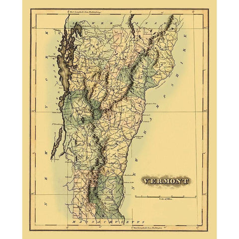 Vermont - 1870 White Modern Wood Framed Art Print by Unknown