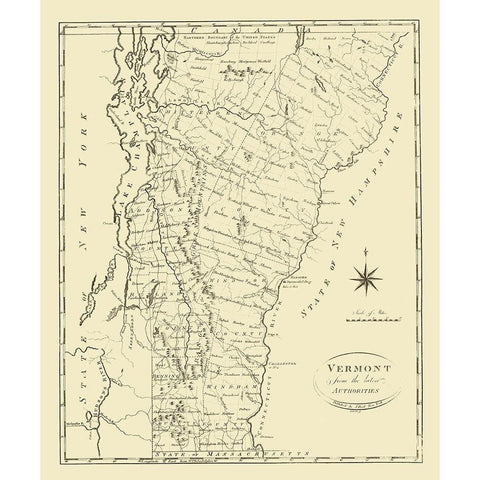 Vermont - Reid 1796 Black Modern Wood Framed Art Print by Reid