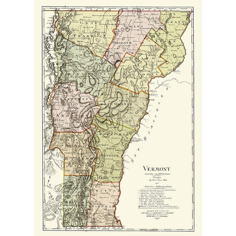 Vermont - Bohn 1796 Black Modern Wood Framed Art Print with Double Matting by Bohn