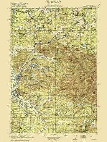 Chehalis Washington Quad - USGS 1916 White Modern Wood Framed Art Print with Double Matting by USGS