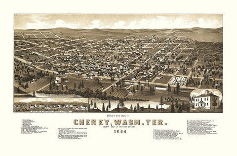 Cheney Washington - Wellge 1884 White Modern Wood Framed Art Print with Double Matting by Wellge