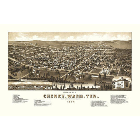 Cheney Washington - Wellge 1884 Black Modern Wood Framed Art Print by Wellge