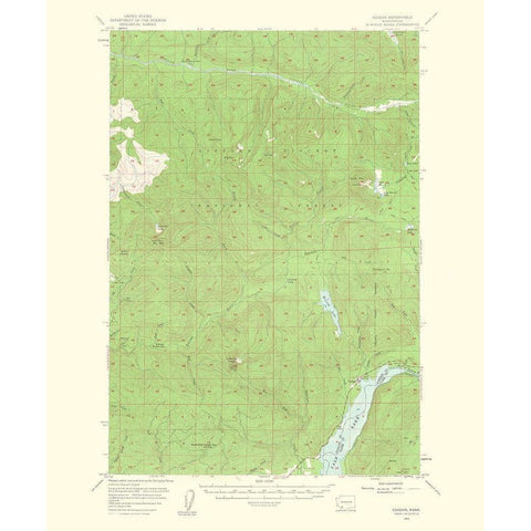Cougar Washington Quad - USGS 1963 Black Modern Wood Framed Art Print by USGS