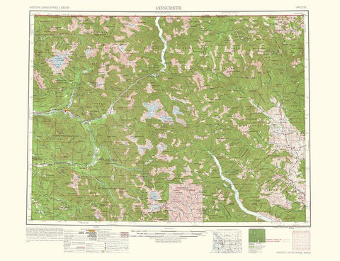 Concrete Washington Quad - USGS 1962 White Modern Wood Framed Art Print with Double Matting by USGS