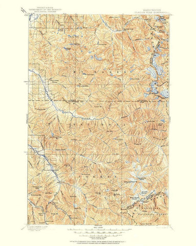 Glacier Peak Washington Quad - USGS 1897 White Modern Wood Framed Art Print with Double Matting by USGS