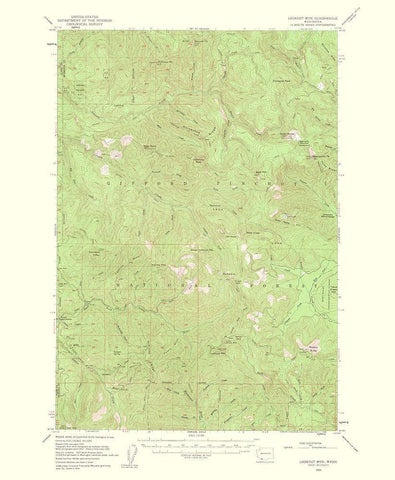 Lookout Mountain Washington Quad - USGS 1963 White Modern Wood Framed Art Print with Double Matting by USGS