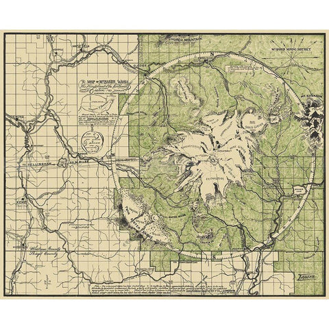 Mount Baker Washington - Easton 1912 White Modern Wood Framed Art Print by Easton