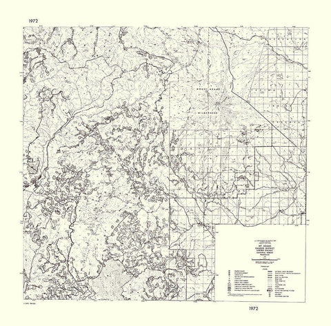 Mt Adams Washington - USDA 1972 White Modern Wood Framed Art Print with Double Matting by USDA