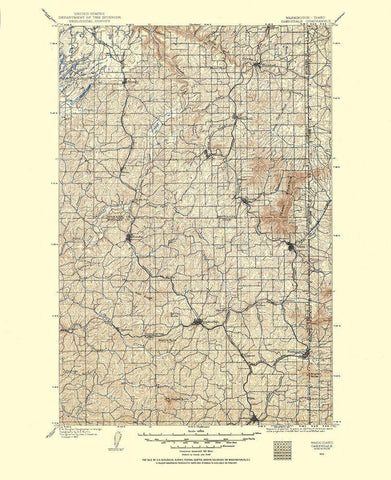 Oakesdale Washington Idaho Quad - USGS 1903 White Modern Wood Framed Art Print with Double Matting by USGS
