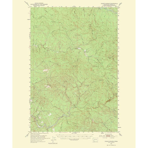 Pigeon Springs Washington Quad - USGS 1965 Black Modern Wood Framed Art Print with Double Matting by USGS