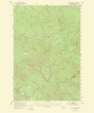 Pigeon Springs Washington Quad - USGS 1965 White Modern Wood Framed Art Print with Double Matting by USGS