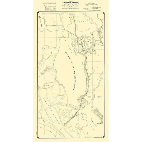 Swinomish Slough Skagit Washington - Downing Gold Ornate Wood Framed Art Print with Double Matting by Downing