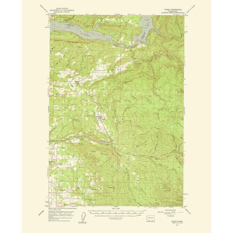 Yacolt Washington Quad - USGS 1961 White Modern Wood Framed Art Print by USGS