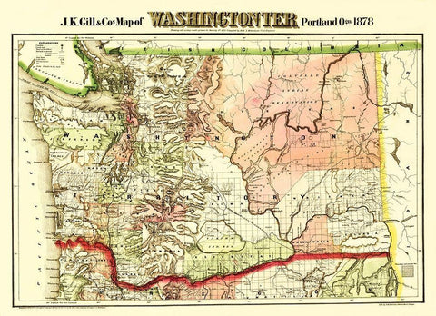 Washington Territory - Askevold 1878 White Modern Wood Framed Art Print with Double Matting by Askevold
