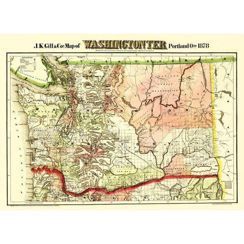 Washington Territory - Askevold 1878 White Modern Wood Framed Art Print by Askevold