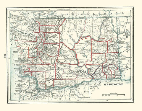 Washington - Rathbun 1893 White Modern Wood Framed Art Print with Double Matting by Rathbun