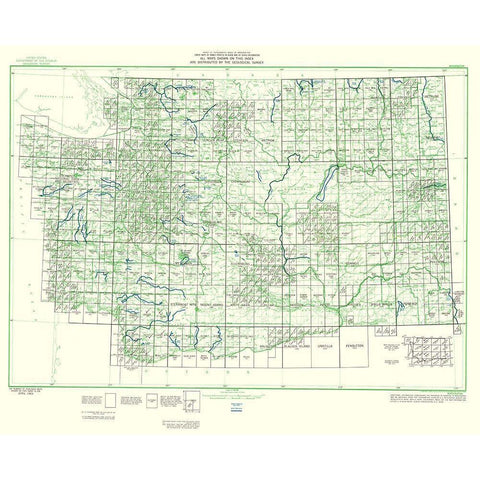 Washington Washington Quad - USGS 1965 White Modern Wood Framed Art Print by USGS
